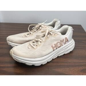 Hoka One One Rincon 3 Running Shoes Eggnog Rose Gold Womens Size 8B 1119396-ERGL